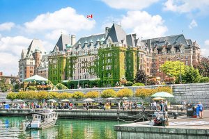 Beautiful view of Inner Harbour of Victoria, British Columbia, Canada.